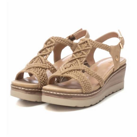 NEW XTI women's wedge sandals in beige - Picture 4 of 5